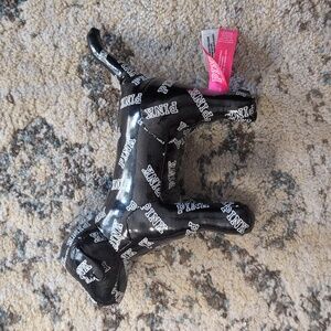 Victoria's Secret PINK | Black All Over Logo Print Dog | 2015 Retired VS Plushie